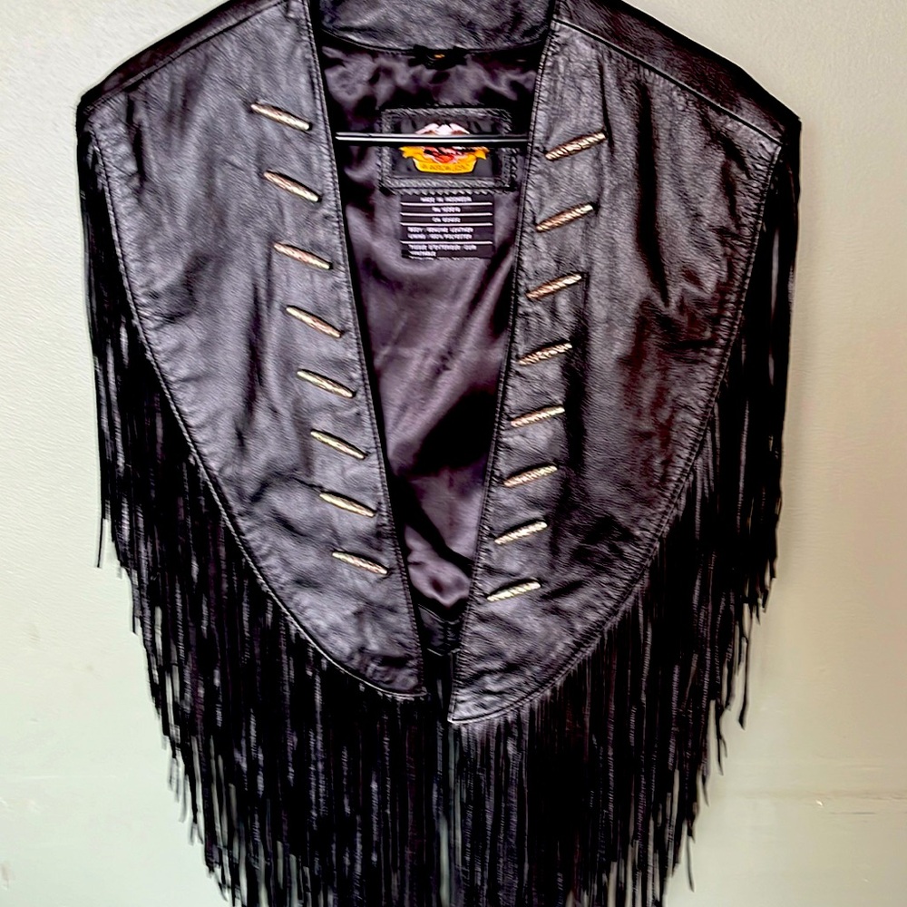 Harley Davidson Genuine Vintage Leather 
Shawl, Cape
